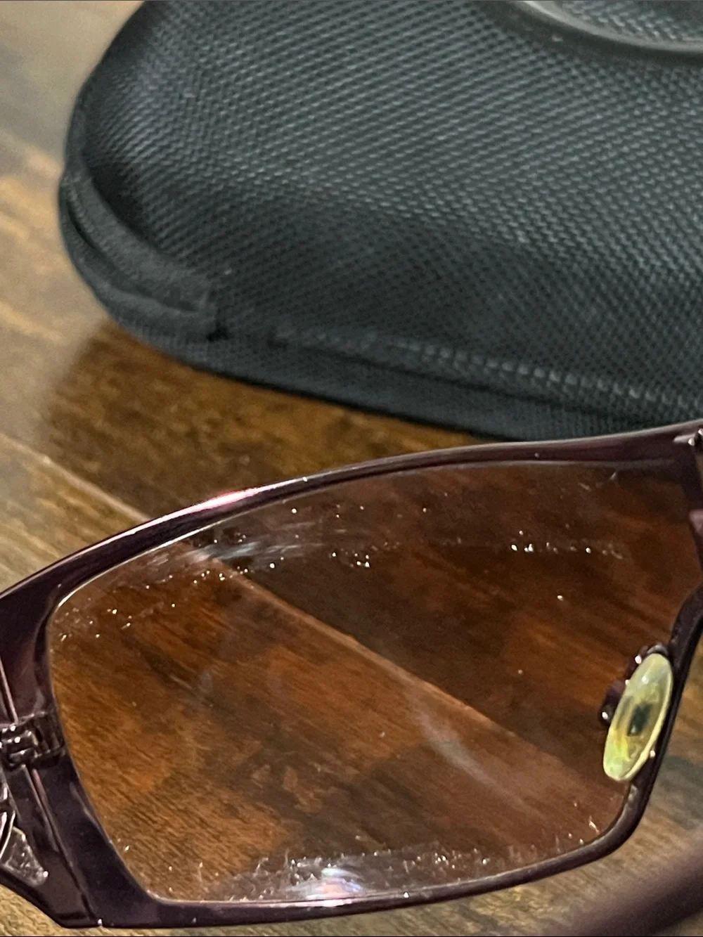 Oakley Brown Shield Sunglasses with Black Hard Case